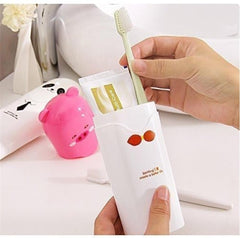 Portable Cartoon Animal Toothbrush Holder - Travel & Bathroom Storage (Pack of 2) Gardino