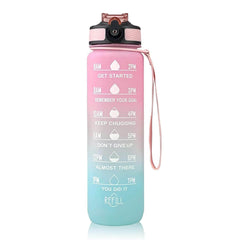 Motivational Water Bottle 1 litre Sipper Bottle For Adults With Time Measurement BPA Free Non-Toxic Water bottle for office,Water bottle for gym (Pink) - Gardino