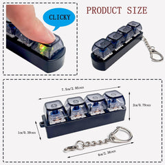Keyboard Fidget Keychain | Mechanical Key Stress Relief Clicker | Portable Anxiety & Focus Toy - GARDINO