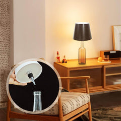 Wireless Bottle Lamp – 3-Color Rechargeable Touch Light for Bedroom, Bar & Outdoor Decor - Gardino