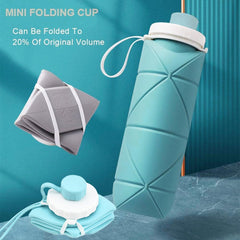 Gardino 600ml foldable silicone water bottle, portable leakproof sports bottle for travel, gym, hiking, and outdoor activities.