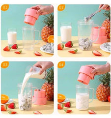 Gardino Juicer Mixer, straw-type juicing cup 4 Blade Smoothie Maker & Portable Electric USB Juice Maker, Rechargeable Bottle & Portable Fruit Blender Maker Protein Shaker - Gardino