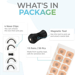 Magnetic Nasal Strips | Anti-Snoring Nose Clip (Pack of 15) for Better Breathing Gardino