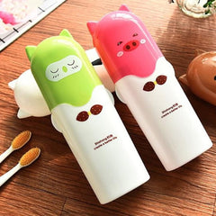 Portable Cartoon Animal Toothbrush Holder - Travel & Bathroom Storage (Pack of 2) Gardino