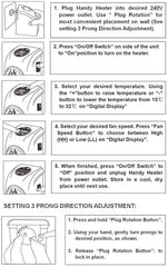 Electric Handy Heater|Wall-Outlet 400 Watts Electric Handy Room Heater Gardino