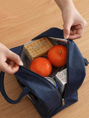 Gardino Insulated Travel Lunch/Tiffin/Storage Bag for Office, College & School (Blue) (Cotton) - Gardino
