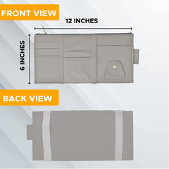 Multi-Function Car Space Sun Visor Organizer Hanging Phone Storage Pouch Holde (Grey) Gardino