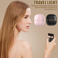 Mini Wireless Hair Straightener Brush | Rechargeable Portable Straightening Brush for Hair & Beard | 3 Heat Levels | 10-Second Fast Heating - GARDINO