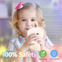 Silicone Unicone Night Light Rechargeable Led Lamp with 7-Color Breathing Modes, Touch Sensor Control Gardino