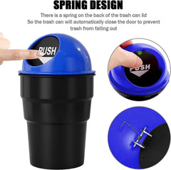 Portable Mini Car Dustbin/Trash Bin – Compact Car Garbage Can for Cup Holder, Travel & Storage (Black) Gardino