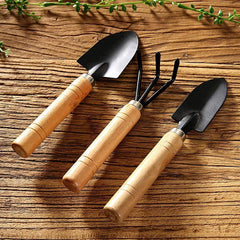 3-Piece Gardening Tool Set: Mini Hand Cultivator, Small Trowel & Garden Fork for Home Gardening Gardino