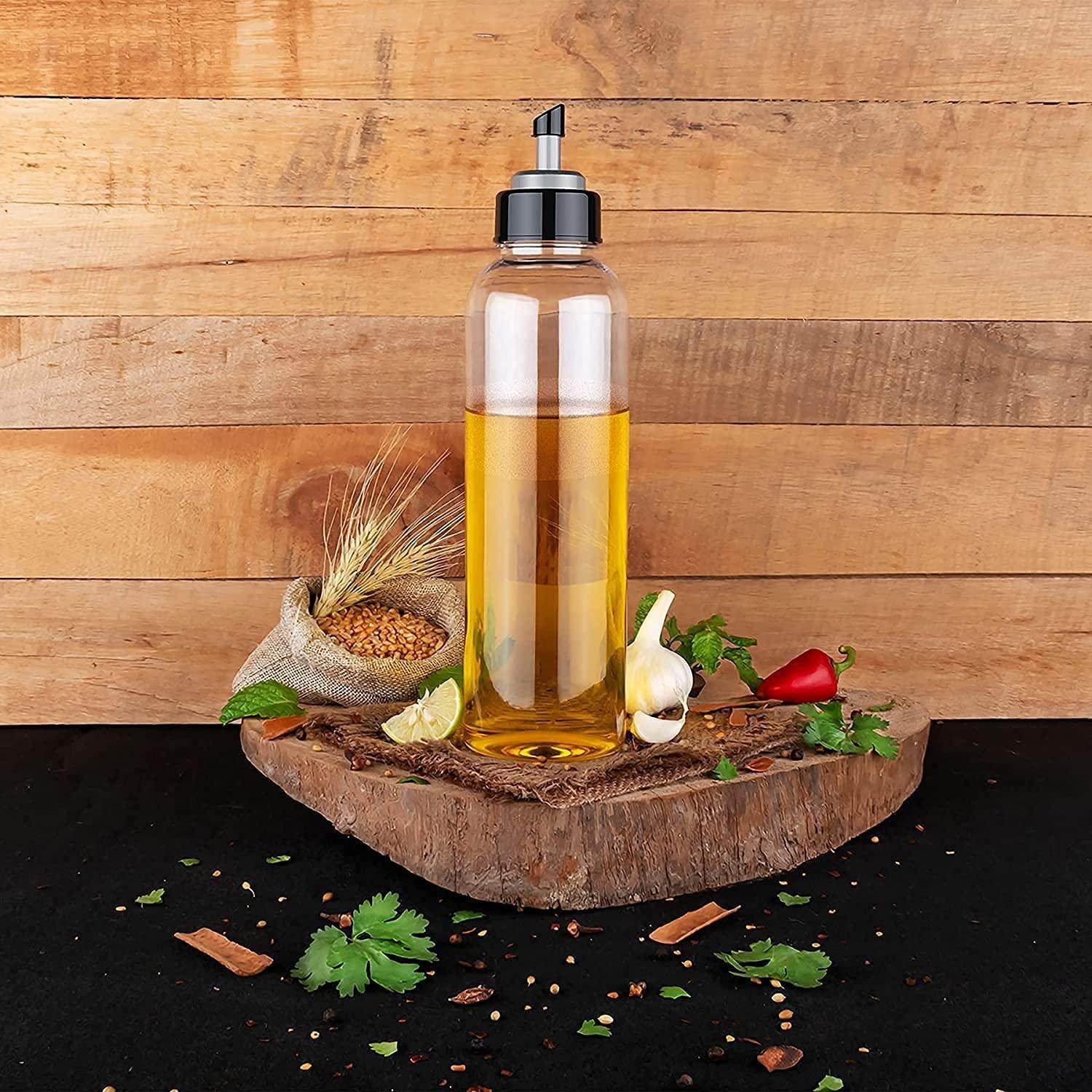 Plastic Oil Dispenser for Kitchen | Oil & Vinegar Dispenser Bottle (Pack of 2) - Gardino
