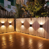 Solar Solar Wall Light Exterior Porch Lights Fence Fixture Deck Patio Decor Water Resistant Modern Sconce for Outdoor Backyard Garden (Pack of 1) - Gardino