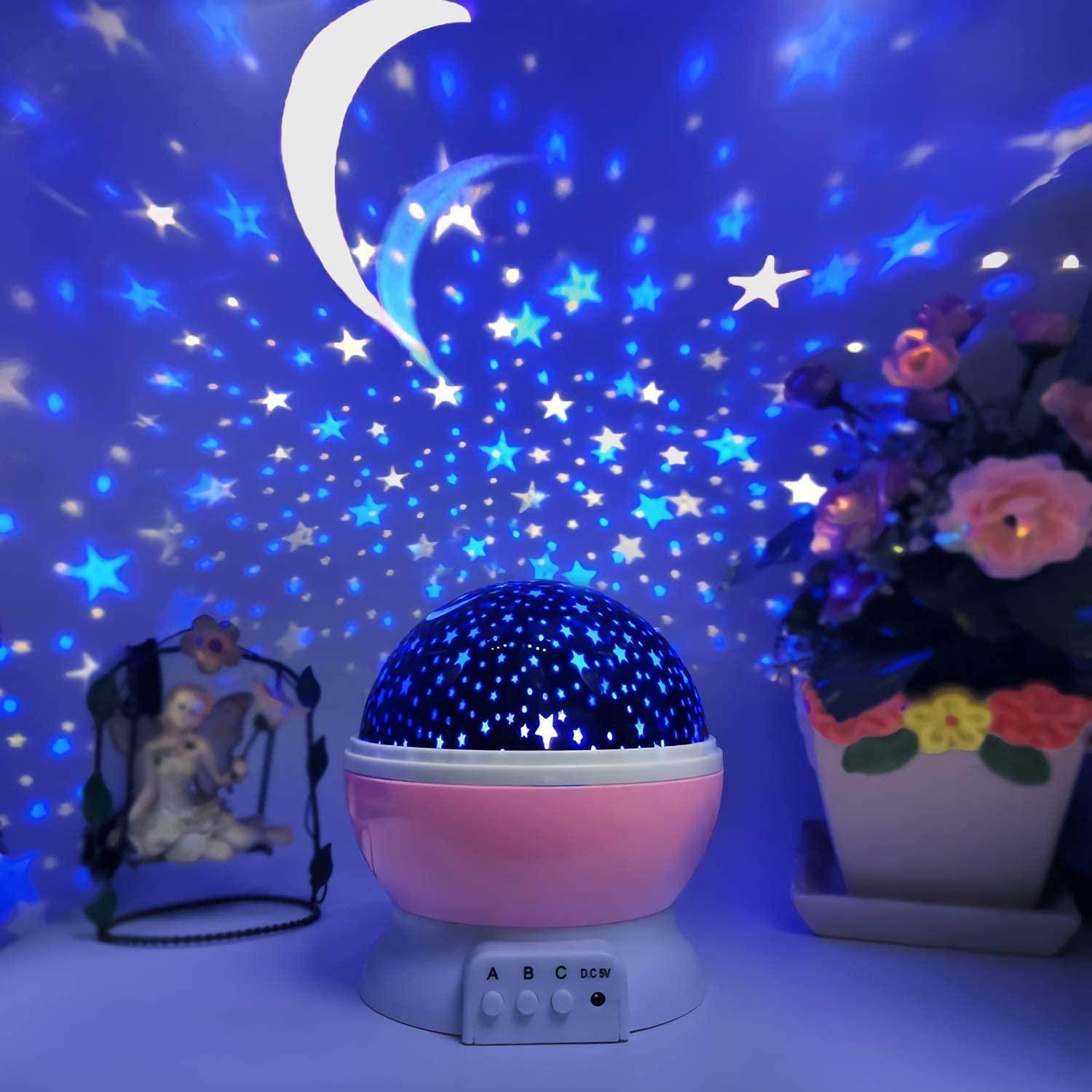 Premium c Lamp Projector with Colors and USB Cable,Lamp for Kids Room Night Bulb (Multi Color,Pack of 1) - Gardino