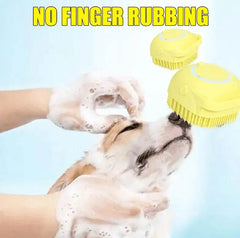 Cute Dog Bath Brush with Soap Dispenser | Soft Silicone Pet Grooming Tool - Gardino