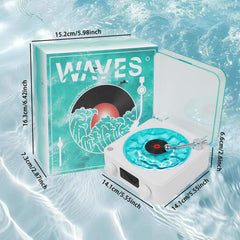 GARDINO Retro-style Wireless waves vinyl Bluetooth Speaker for Sea White Noise with Bedroom Clock & Ambience Light, A Great Gift Suited for Computer Desktop Gardino