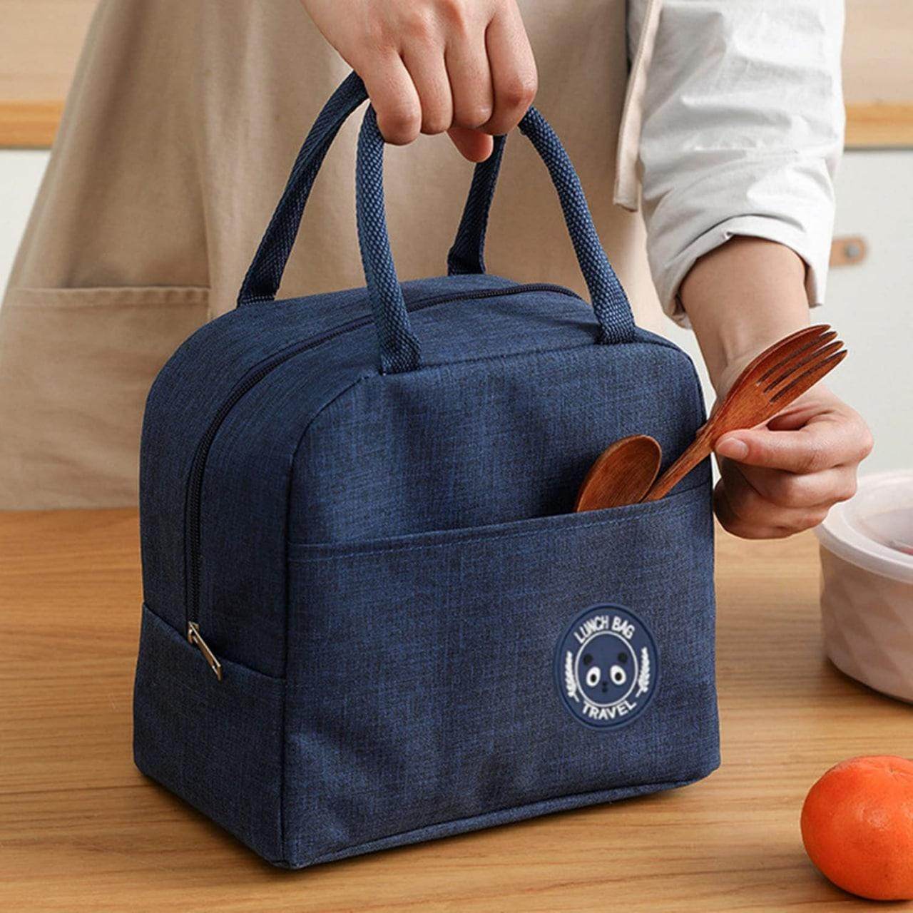 Gardino Insulated Travel Lunch/Tiffin/Storage Bag for Office, College & School (Blue) (Cotton) - Gardino