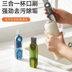 3 in 1 Cup Lid Gap Cleaning Brush, Bottle lid Cleaning Brush, Tiny Bottle Cup Lid Straw Cleaner Tools (2Pcs, Multi Color) - Gardino