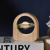 Crystal Ball Night Lamp with Wooden Frame, USB Powered System, 3D LED Sphere for Home and Office Décor - Gardino