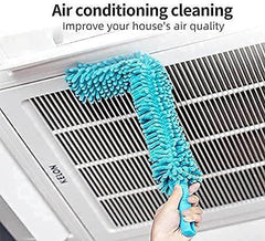 Foldable Microfiber Fan Cleaning Duster Flexible Fan mop for Quick and Easy Cleaning of Home, Kitchen, Car, Ceiling, and Fan Dusting Brush with Long Rod, Multicolour - Gardino