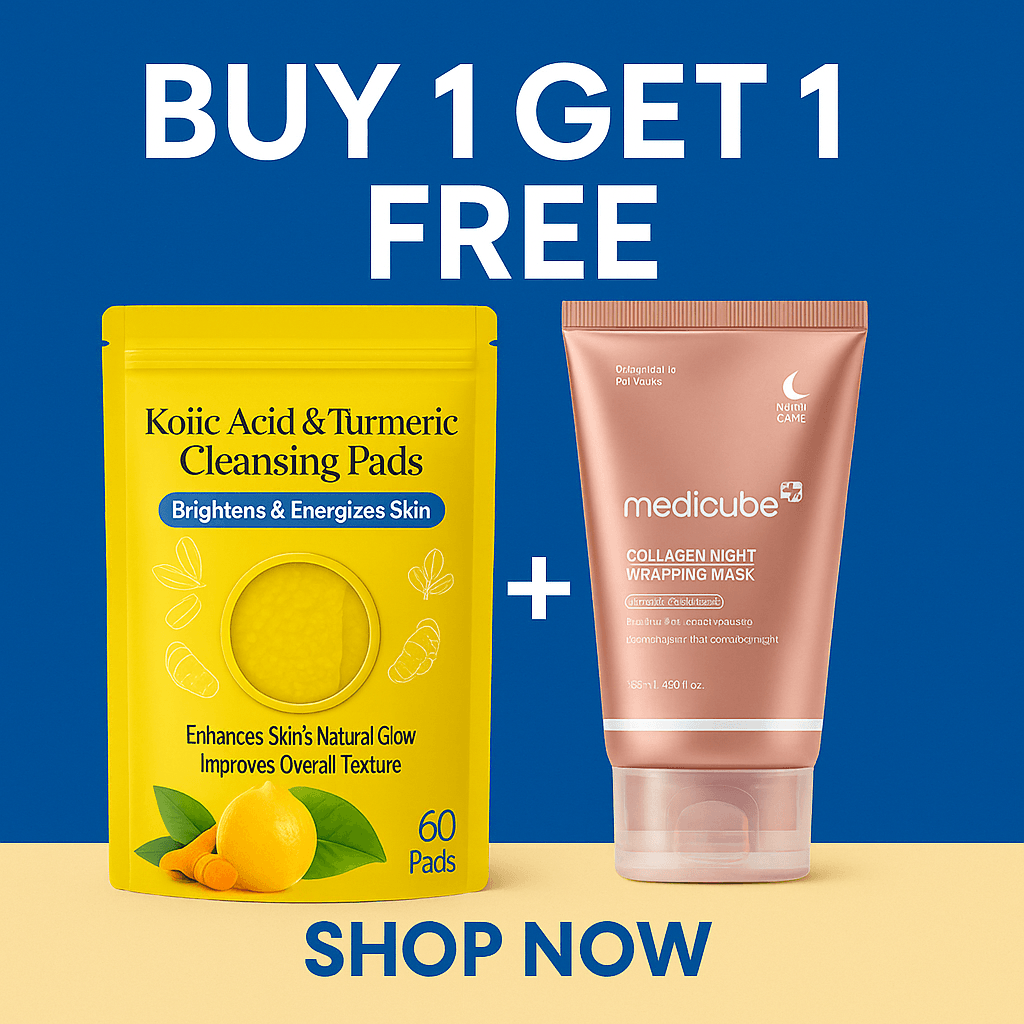 Buy 1 Get 1 Free – Medicube Collagen Night Face Mask + Kojic Acid & Turmeric Cleansing Pads (Combo of 2) - Gardino