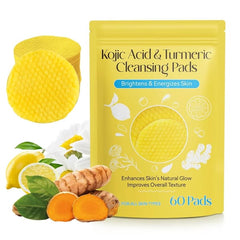 Turmeric & Kojic Acid Face Cleansing Pads | Brightening & Dark Spot Reduction | Vitamin C & Retinol-Infused Makeup Remover for Women & Men Gardino