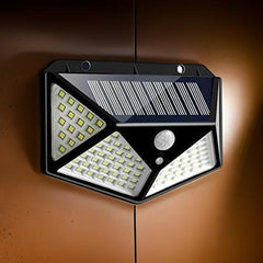 Solar Interaction Wall Lamp Solar Out Door Powered Motion Sensor Interaction Garden Wall 100 Led Lamp 3 Modes Gardino
