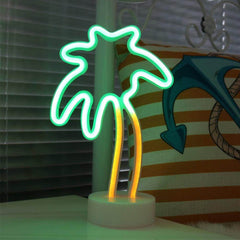 Coconut Palm Tree Led Neon Signs Light With Holder Base For Party Supplies Table Decorations Home Decor Children Gift Night Lamp - Gardino