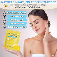 Gardino Kojic Acid and Turmeric Cleansing Exfoliating Pads with natural safe plant based ingredients