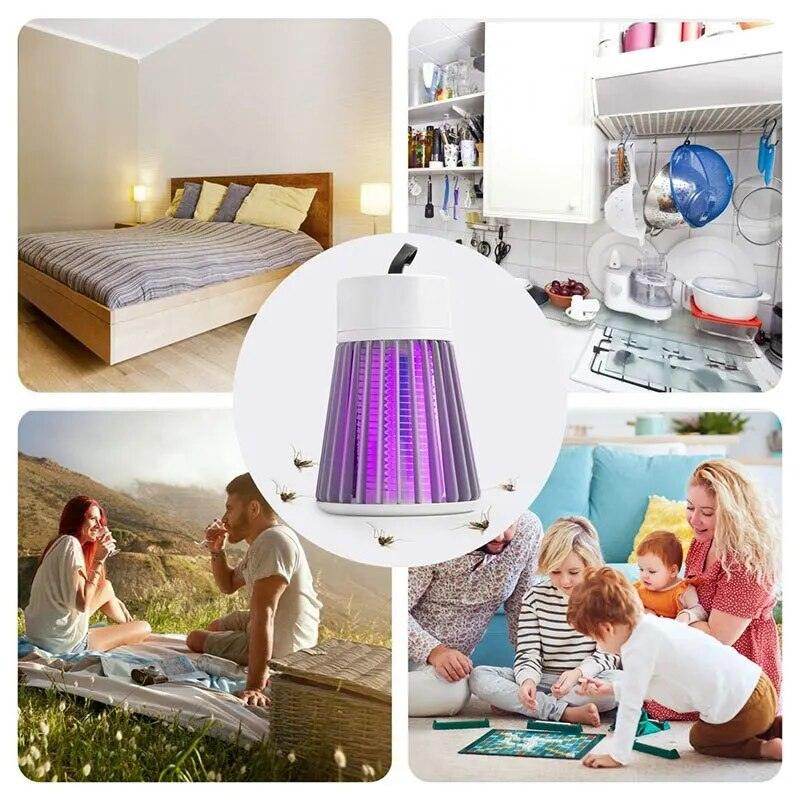 Mosquito Killer Lamp Trap Machine with UV LED Light Electric Shock for Insects USB Powered Plug in The Plug - Gardino