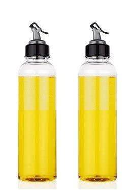 Plastic Oil Dispenser for Kitchen | Oil & Vinegar Dispenser Bottle (Pack of 2) - Gardino