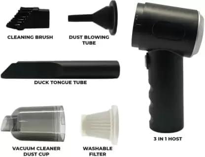 3IN1 Portable Car Vacuum Cleaner with Blower | USB Rechargeable Wireless Handheld Gardino