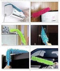 Foldable Microfiber Fan Cleaning Duster Flexible Fan mop for Quick and Easy Cleaning of Home, Kitchen, Car, Ceiling, and Fan Dusting Brush with Long Rod, Multicolour - Gardino