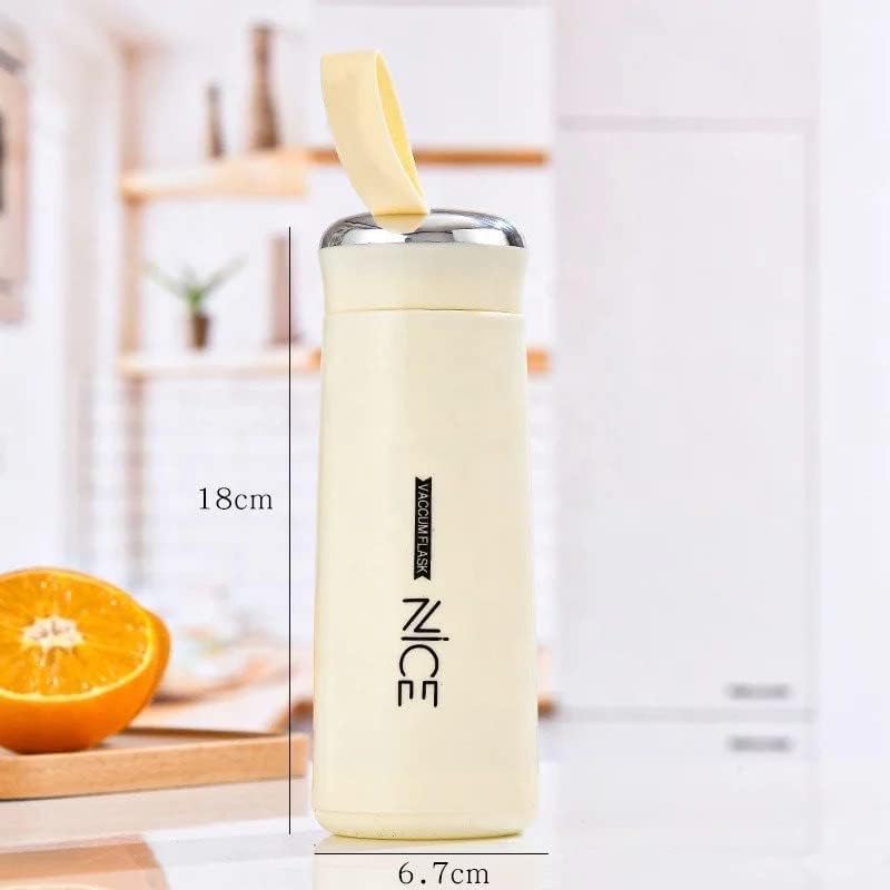 Nice Water Bottle BPA-Free with Glass Inner Liner & Plastic Shell – 400ml, Portable & Multicolor | Perfect for School, Gym, Office, Home Gardino