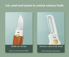 Vegetable Peeler 2 in 1 Stainless Steel Potato Peeler with Knife Fruit Knife Peeler, Vegetable Peeler Dual-Use Knife, Outdoor Kitchen Tools Camping Hiking Portable Peeling - Gardino