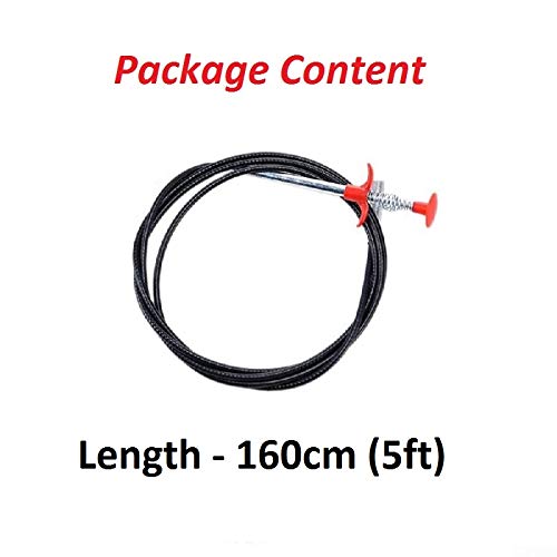 Stainless Steel Hair Catching Claw Drain Cleaner Tool, 5ft Spring Wire Dredge Stick for Kitchen and Bathroom Gardino