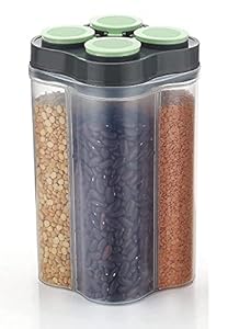 4-in-1 Square Food Container for Cereal Storage, Multi-Color Gardino