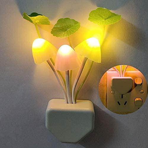 Gardino Led Green Nature Lamp Automatic Sensor Color Changing Mushroom Night Lights- Multi Color Changing Effect- for Kids Adults Stocking Stuffers Ideas Birthday Gift(Pack of 2) - Gardino