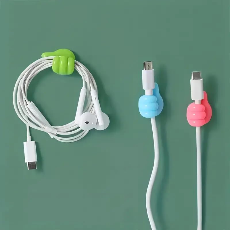 10 Pcs Thumb Shape Key Hooks - Cute and Creative Adhesive Silicone Wall Clips Gardino