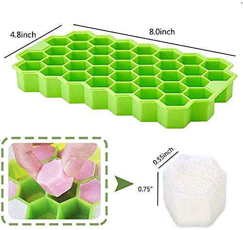 Silicone Honeycomb Ice Cube Tray, 37 Cavity Reusable Mould for Freezer and Baking Gardino