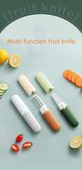 Vegetable Peeler 2 in 1 Stainless Steel Potato Peeler with Knife Fruit Knife Peeler, Vegetable Peeler Dual-Use Knife, Outdoor Kitchen Tools Camping Hiking Portable Peeling - Gardino