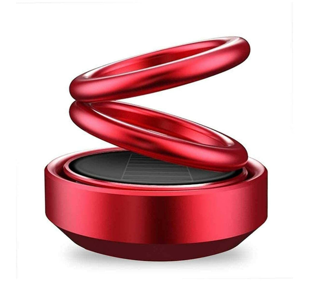 Solar-Powered Car Aroma Diffuser - 360° Double Ring Rotating Car Perfume Air Freshener Gardino