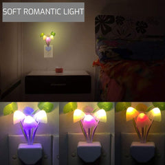 Gardino Led Green Nature Lamp Automatic Sensor Color Changing Mushroom Night Lights- Multi Color Changing Effect- for Kids Adults Stocking Stuffers Ideas Birthday Gift(Pack of 2) - Gardino