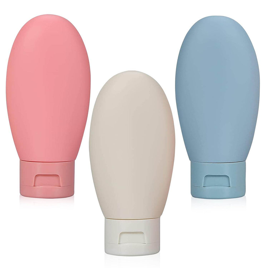 3Pcs Leak-Proof Travel Bottles (60ml) - Refillable Toiletry Containers with Lids for Easy Packing and Travel - Gardino