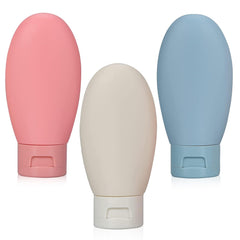 3 Leak-Proof Travel Bottles 60ml Refillable Toiletry Containers with Lids for Packing and Travel