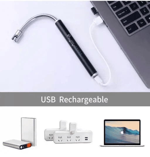 Electronic Long Matches For Candles Refillable Stove Grill Lighter Kitchen Gas Lighter Stick Camping BBQ Arc Lighter - Gardino