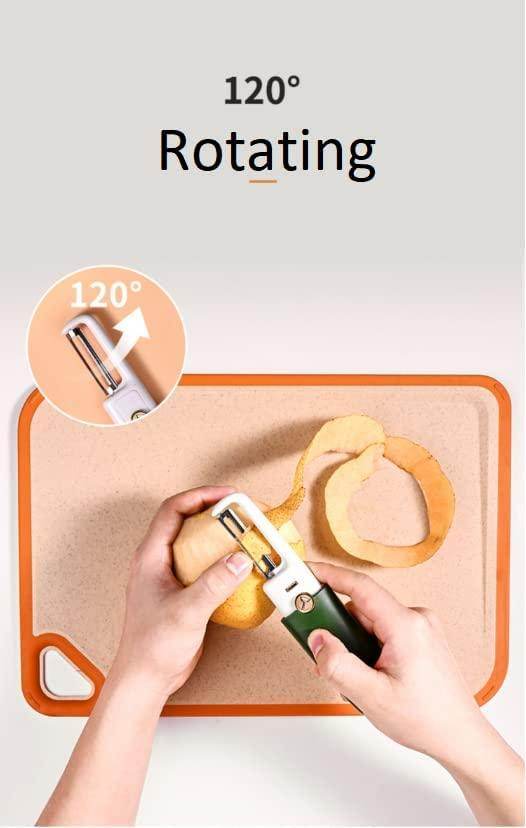 Vegetable Peeler 2 in 1 Stainless Steel Potato Peeler with Knife Fruit Knife Peeler, Vegetable Peeler Dual-Use Knife, Outdoor Kitchen Tools Camping Hiking Portable Peeling - Gardino