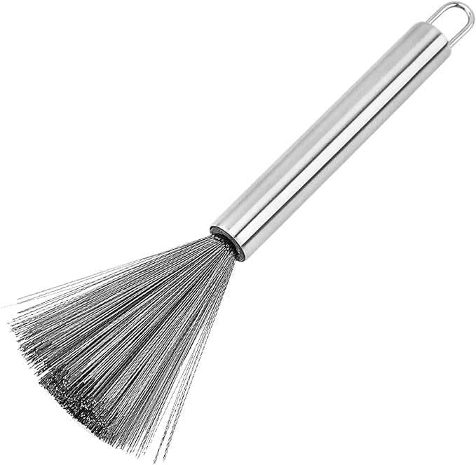 Steel Scrubber Brush with Handle for Kitchen, Pan, Pot, Wok, and Dishes Cleaning Gardino