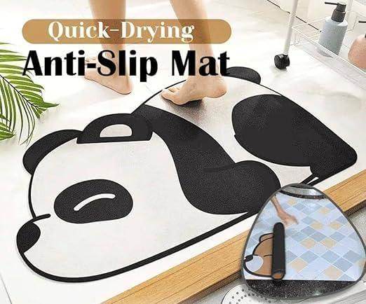 Gardino Cute Panda Cartoon Water Absorbing Bath Mat, Super Absorbent Anti-Slip Mat for Bathroom, Home, Kitchen, 60 x 40 cm (Panda) - Gardino
