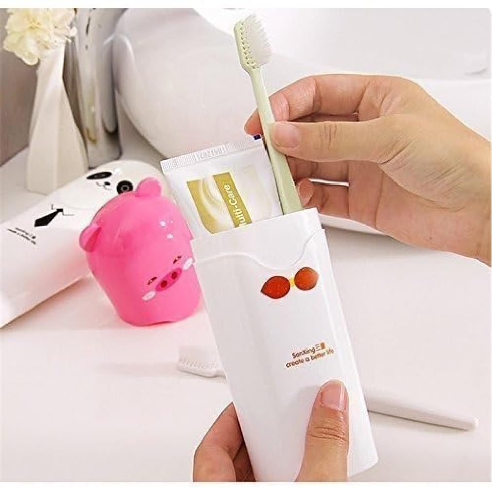 Portable Cartoon Animal Toothbrush Holder - Travel & Bathroom Storage (Pack of 2) Gardino